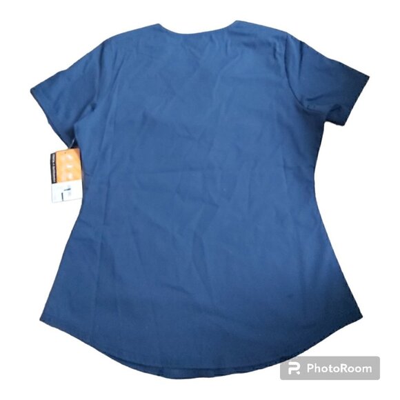 Scrubstar Women's Polyester/Cotton Blend Navy Blue Scrub Top - Size Small - Picture 3 of 8